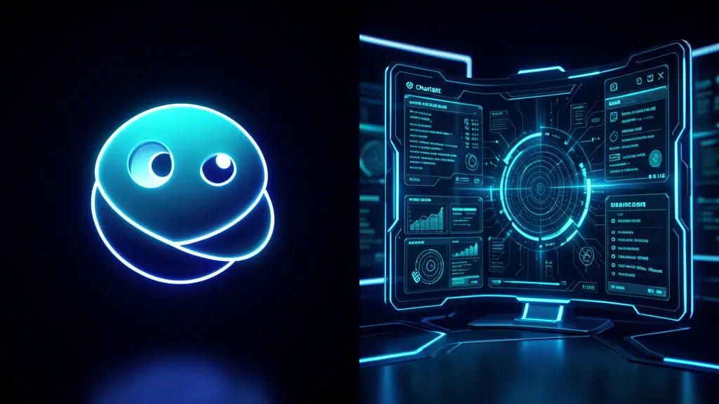 Hook 3 — Split screen — left side ChatGPT, right side ultra-futuristic UI. (texto na tela: Next Gen AI)