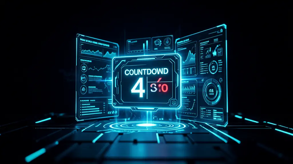 Hook 4 — Countdown timer from 4 seconds, then dramatic reveal. (texto na tela: 4 Seconds)