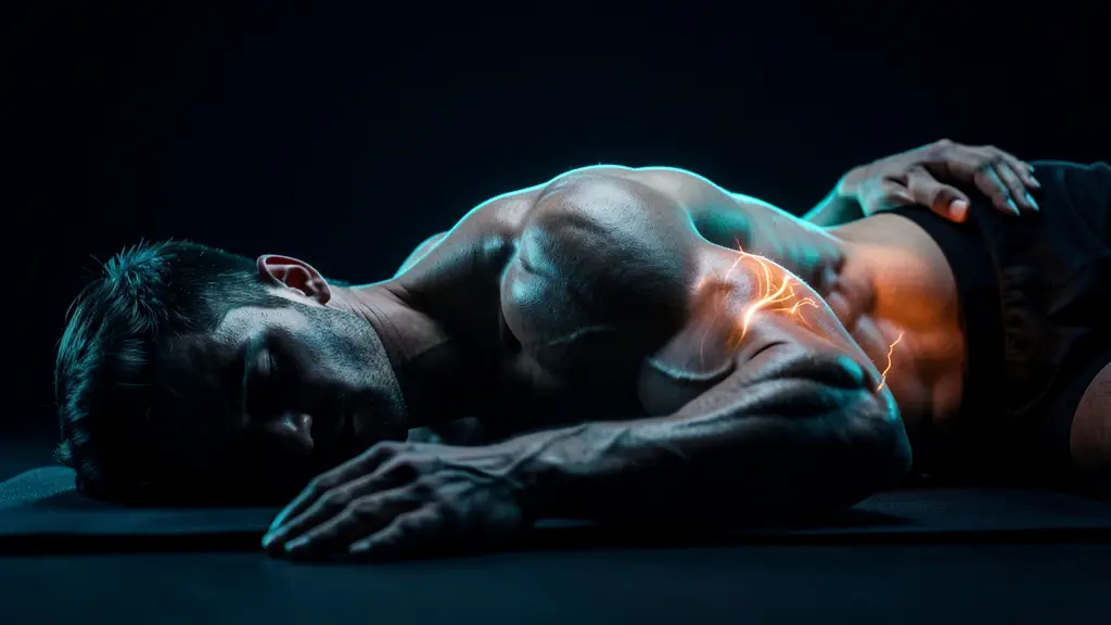 Hook 8 — Person sleeping, muscles subtly growing in animation. (texto na tela: Sleep Gains)
