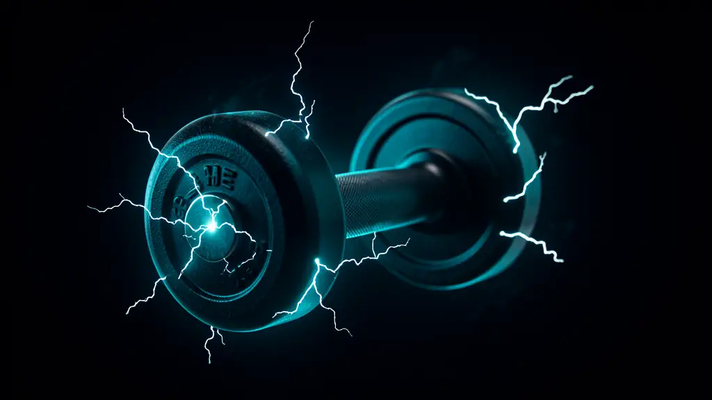 Hook 10 — Light dumbbell with lightning effects. (texto na tela: Not Heavier)