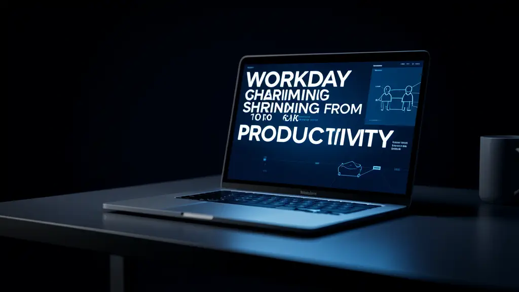 Hook 8 — Workday shrinking from 10 to 6 hours, output rising. (texto na tela: Less Time)