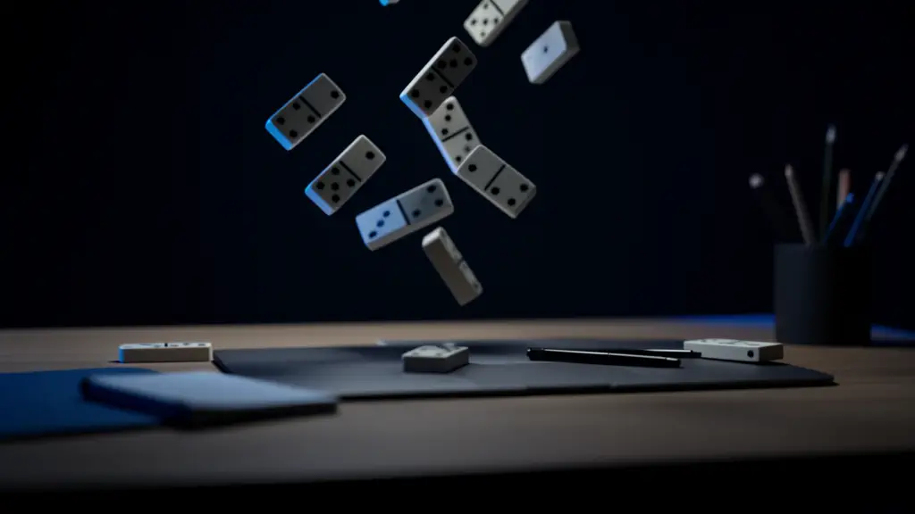 Hook 11 — Dominoes falling in slow motion. (texto na tela: Momentum)