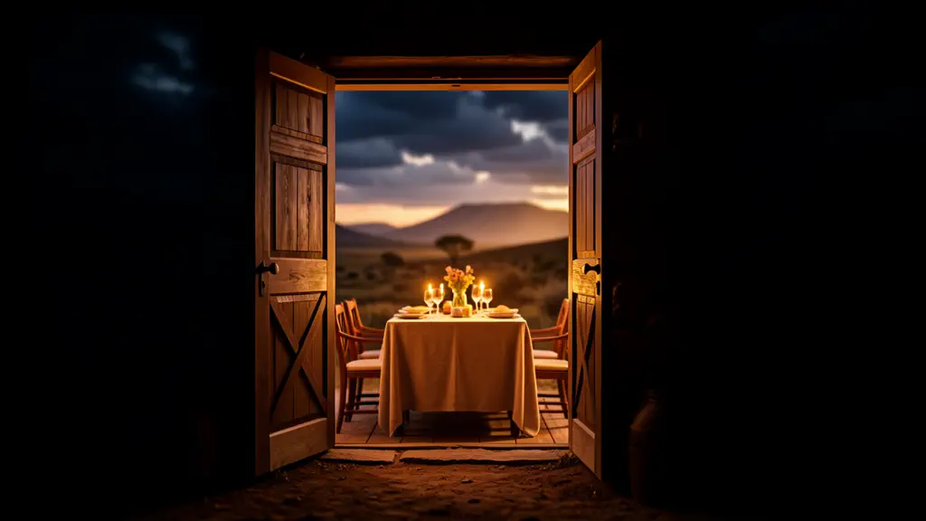 Hook 20 — Door opening to warm welcome dinner. (texto na tela: Open Arms)