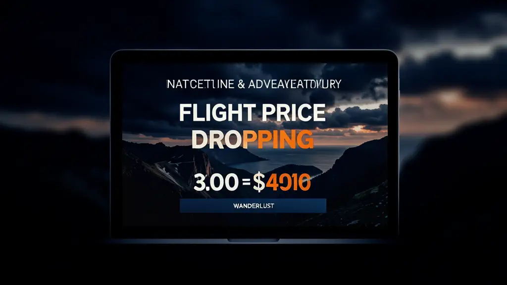 Hook 22 — Flight price dropping dramatically on screen. (texto na tela: Save $1,200)