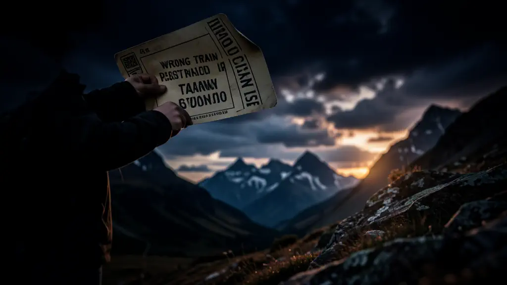 Hook 29 — Wrong train ticket leading to stunning destination. (texto na tela: Happy Accident)