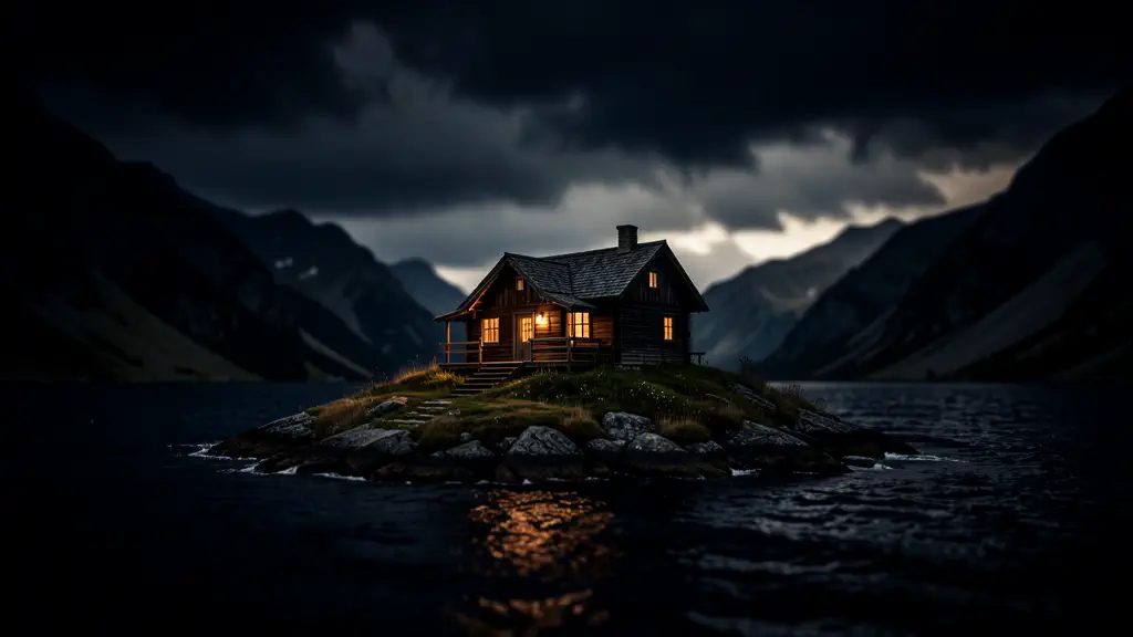 Hook 31 — Tiny island or mountain cabin. (texto na tela: Off the Map)
