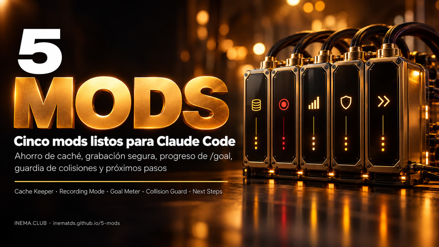 Banner 5 MODS: cinco mods listos para Claude Code
