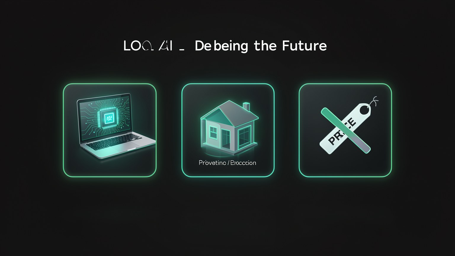 Slide do video: 'Local AI is the future' com a citacao de Jensen Huang e tres cartoes: roda no seu laptop, seus dados ficam na sala, sem mensalidade