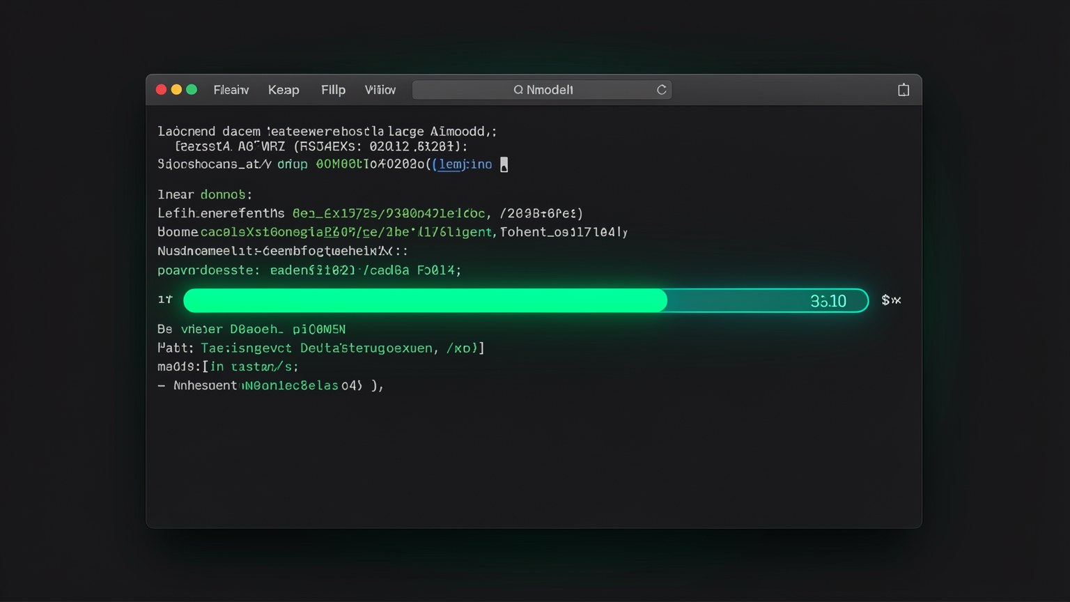 Terminal rodando ollama pull qwen3:30b-a3b-q4_K_M com barra de progresso em 3%, mostrando 512MB de 18GB baixados