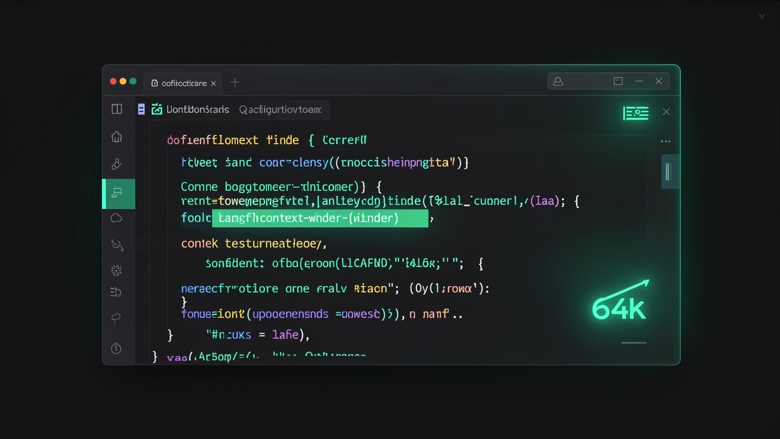 Tela do video mostrando o Modelfile com PARAMETER num_ctx 65536 e a conversa sobre o modelo qwen3-coder-64k de 64k de contexto