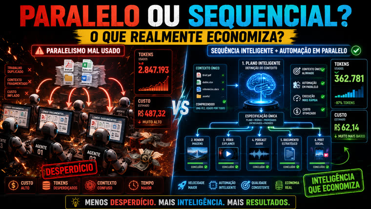 Comparativo: paralelismo mal usado vs sequência inteligente com automação em paralelo