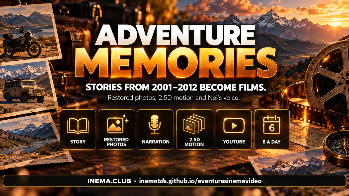 Story, restored photos, narration, 2.5D motion, YouTube, and 6 videos per day