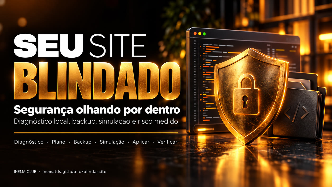 Banner: Blinde seu site — segurança olhando por dentro