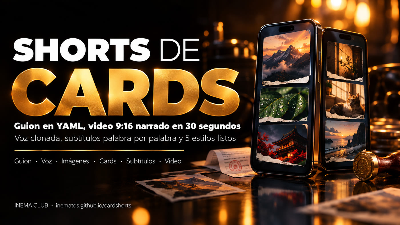 Banner de cardshorts: un guion en YAML se convierte en un video 9:16 narrado