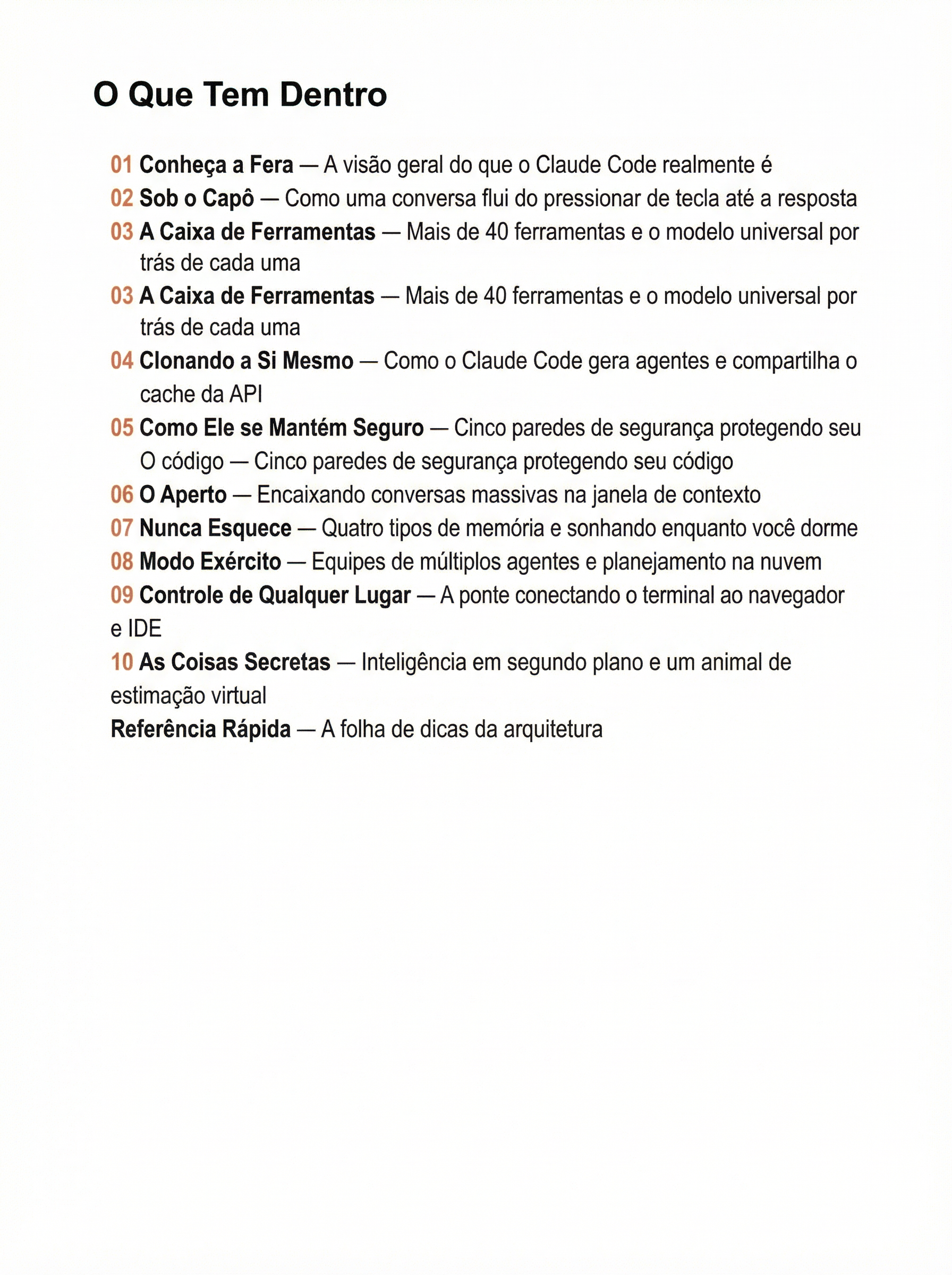 Sumário da arquitetura