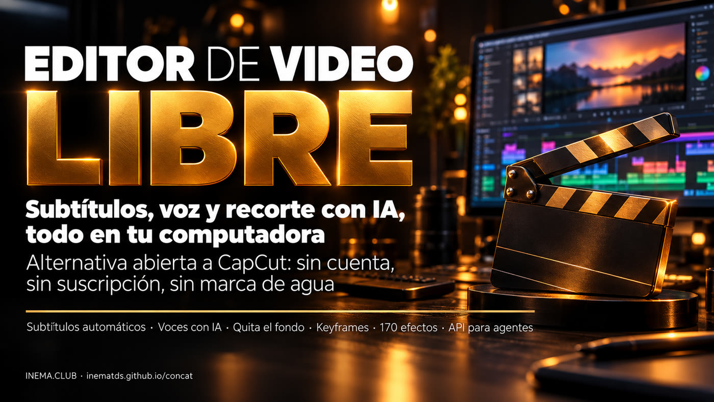 Banner de Concat: editor de video libre