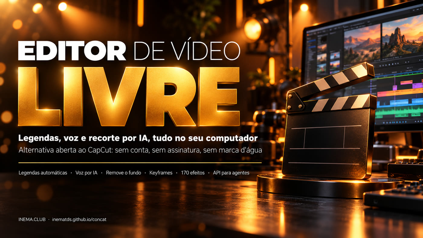 Banner do Concat: editor de vídeo livre