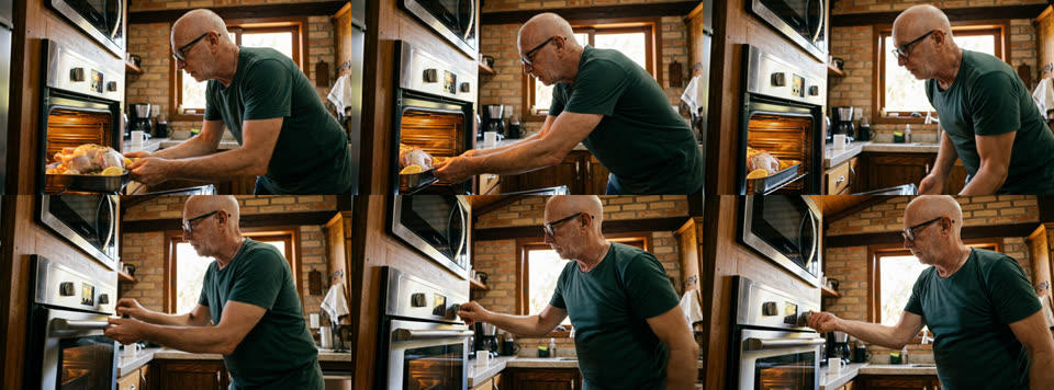 Clipe A: frango entra no forno