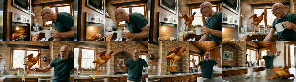 Clipe C: frango vivo congelado no ar