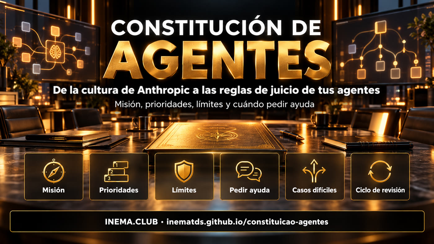 Banner con las seis partes de la constitución: misión, prioridades, límites, pedir ayuda, casos difíciles y ciclo de revisión