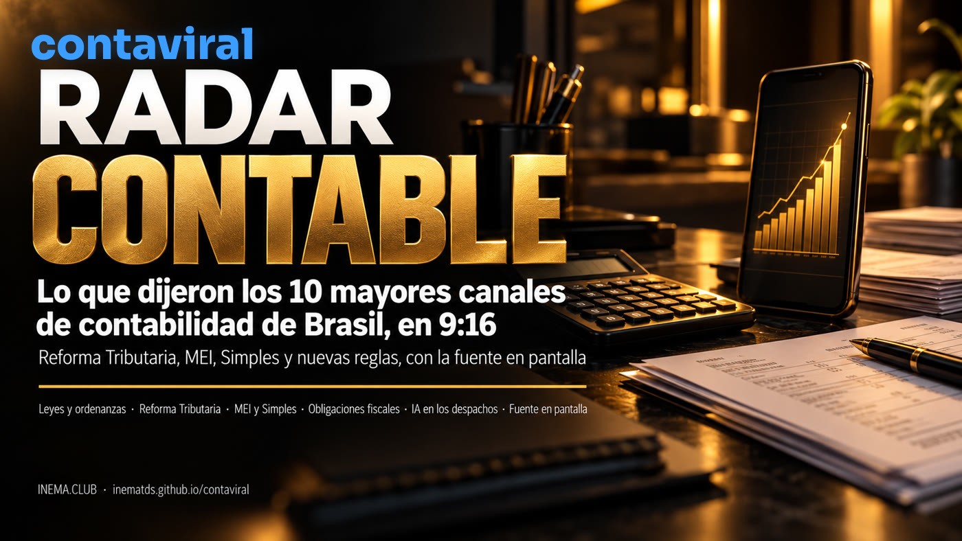 Banner RADAR CONTABLE: lo que dijeron los 10 mayores canales de contabilidad de YouTube, en 9:16