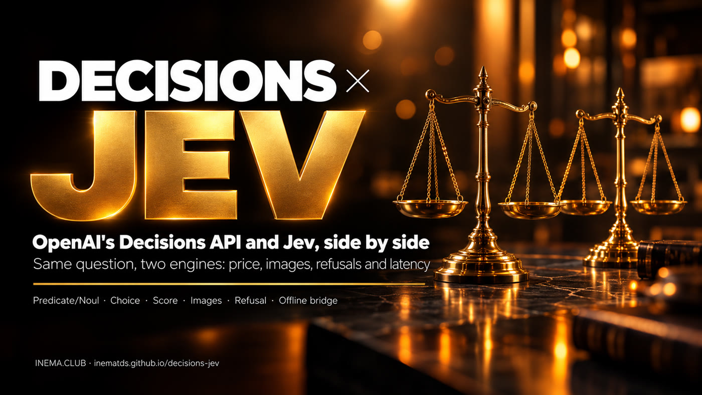 Decisions × Jev: OpenAI's decisions API and Jev side by side