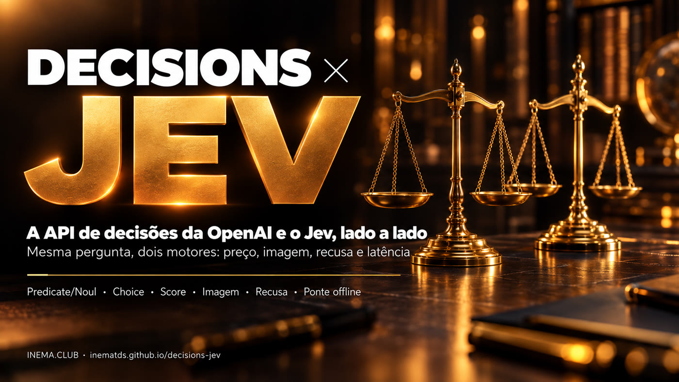 Decisions × Jev: a API de decisões da OpenAI e o Jev lado a lado