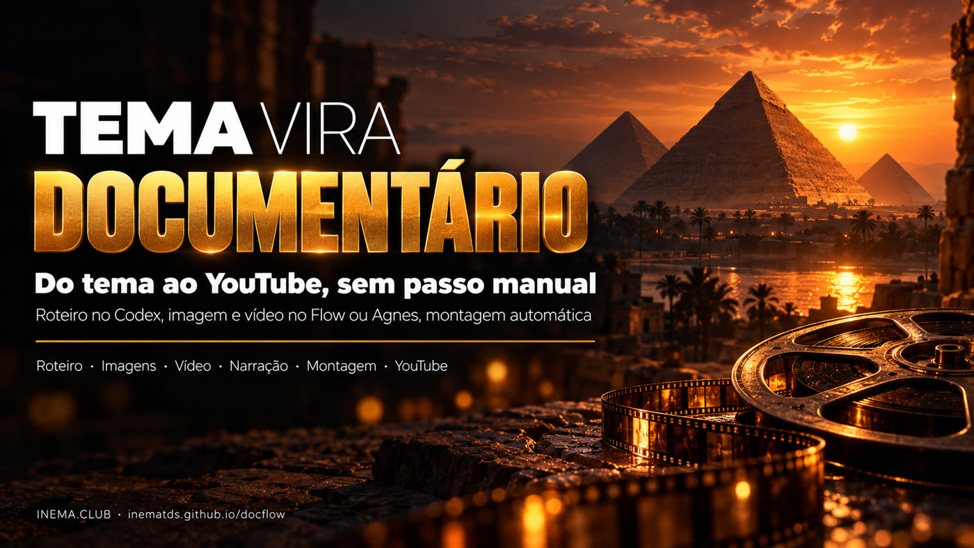 Banner do docflow: tema vira documentário