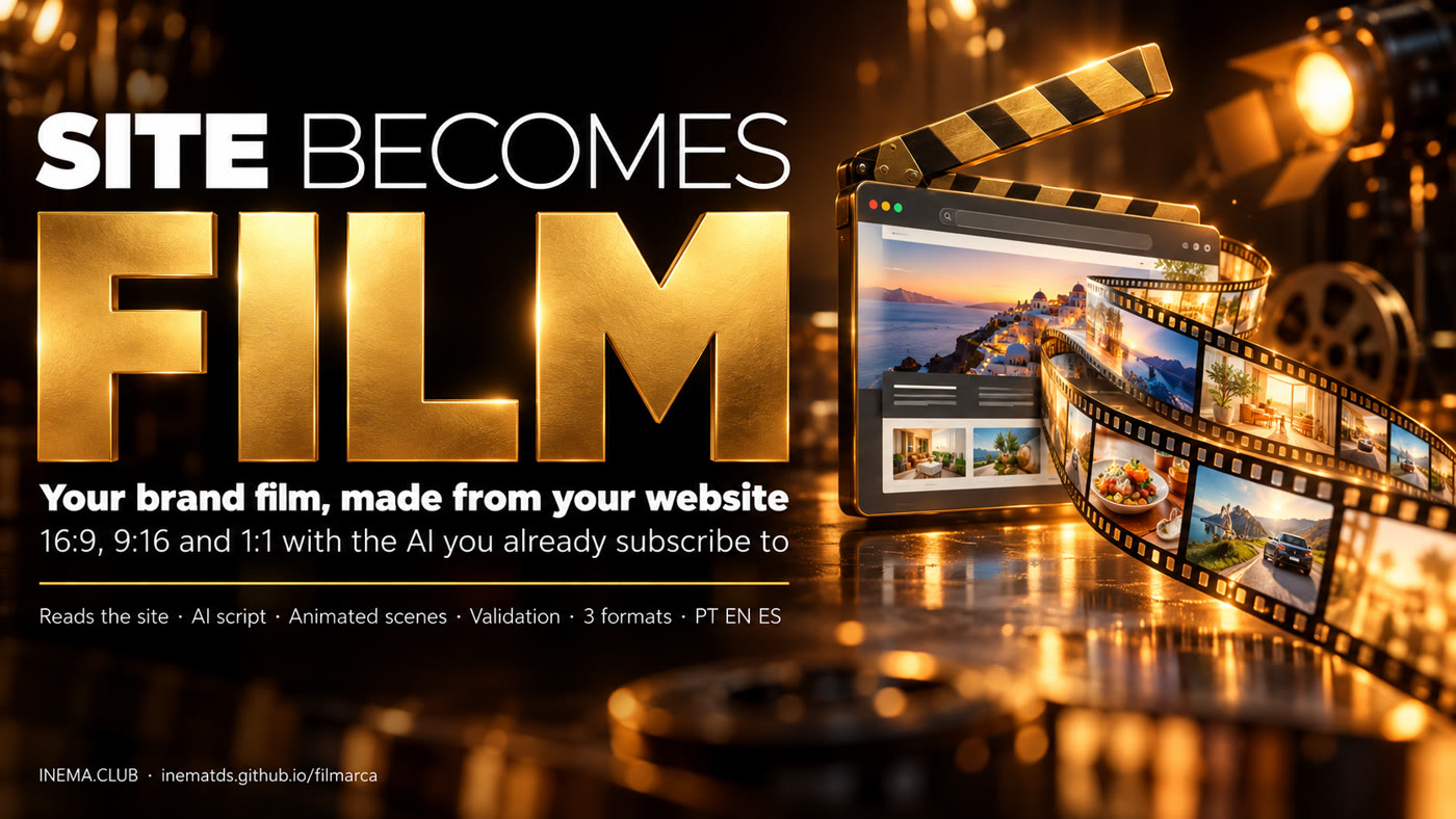 Banner: website becomes a film