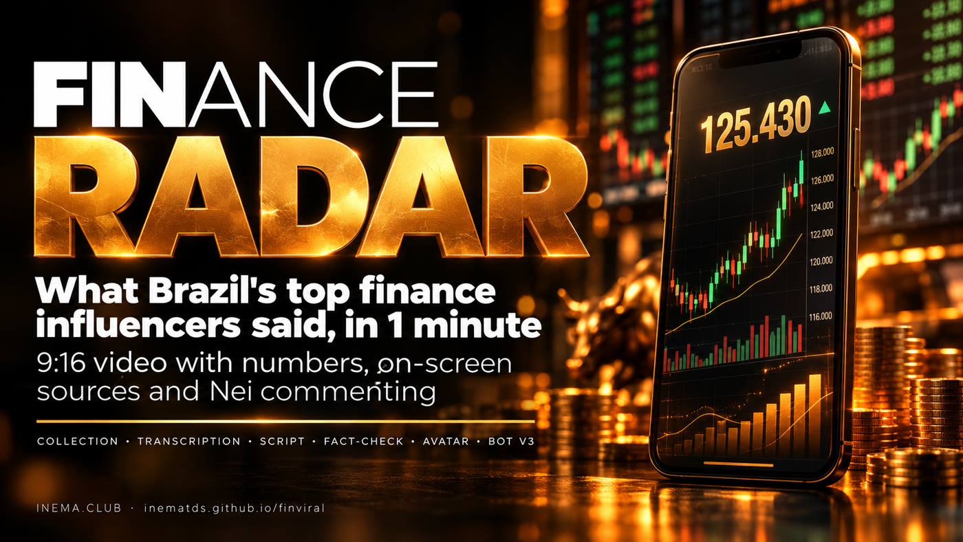 FINANCIAL RADAR banner: what the biggest finance influencers said, in 1 minute