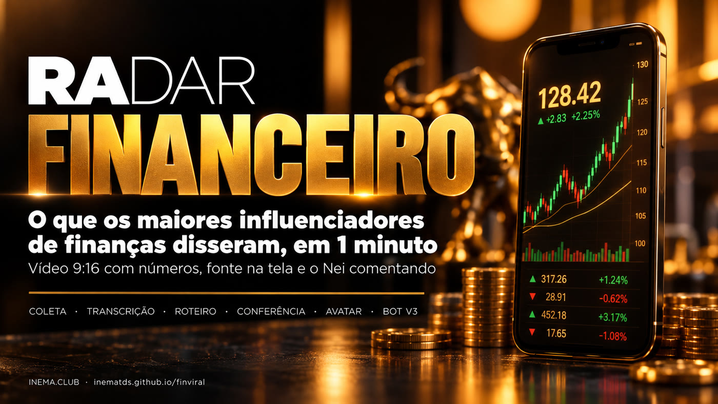Banner RADAR FINANCEIRO: o que os maiores influenciadores de finanças disseram, em 1 minuto
