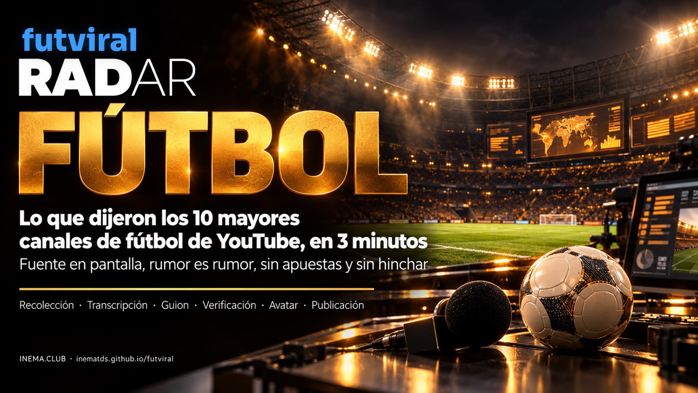 Banner RADAR FÚTBOL: lo que dijeron los 10 mayores canales de fútbol de YouTube, en 3 minutos