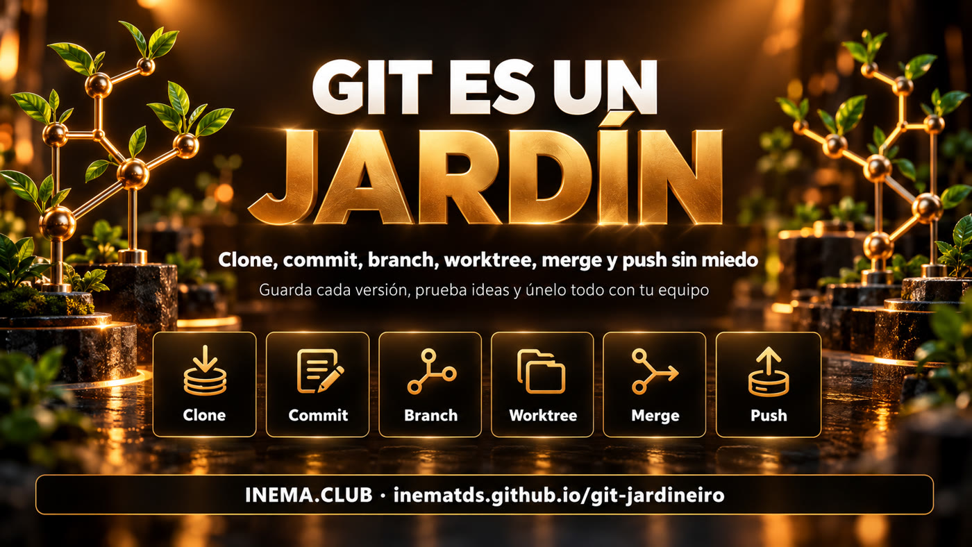 Los seis pasos: clone, commit, branch, worktree, merge y push