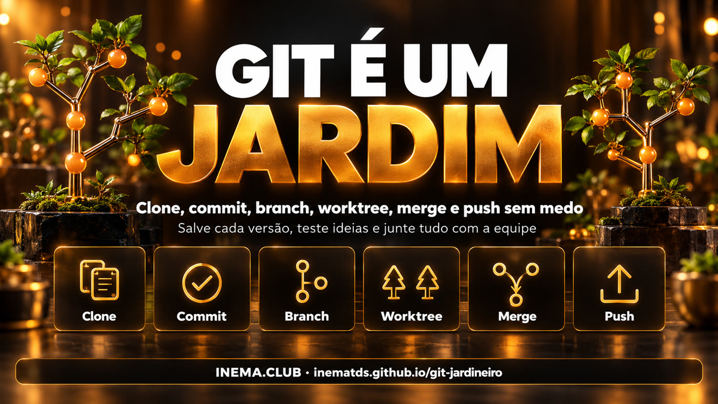 Os seis passos: clone, commit, branch, worktree, merge e push