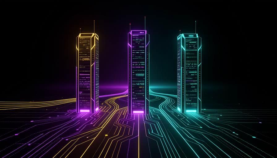 Ilustração: uma estrada roxa que se bifurca sob um céu de data centers, com o marco 2028 no ponto onde os caminhos se separam