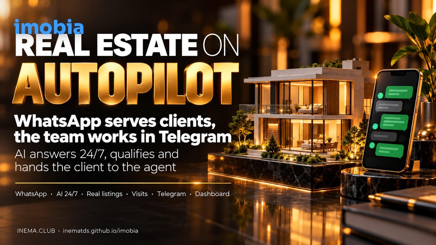 imobia banner: a real estate agency on autopilot, with WhatsApp, AI and Telegram
