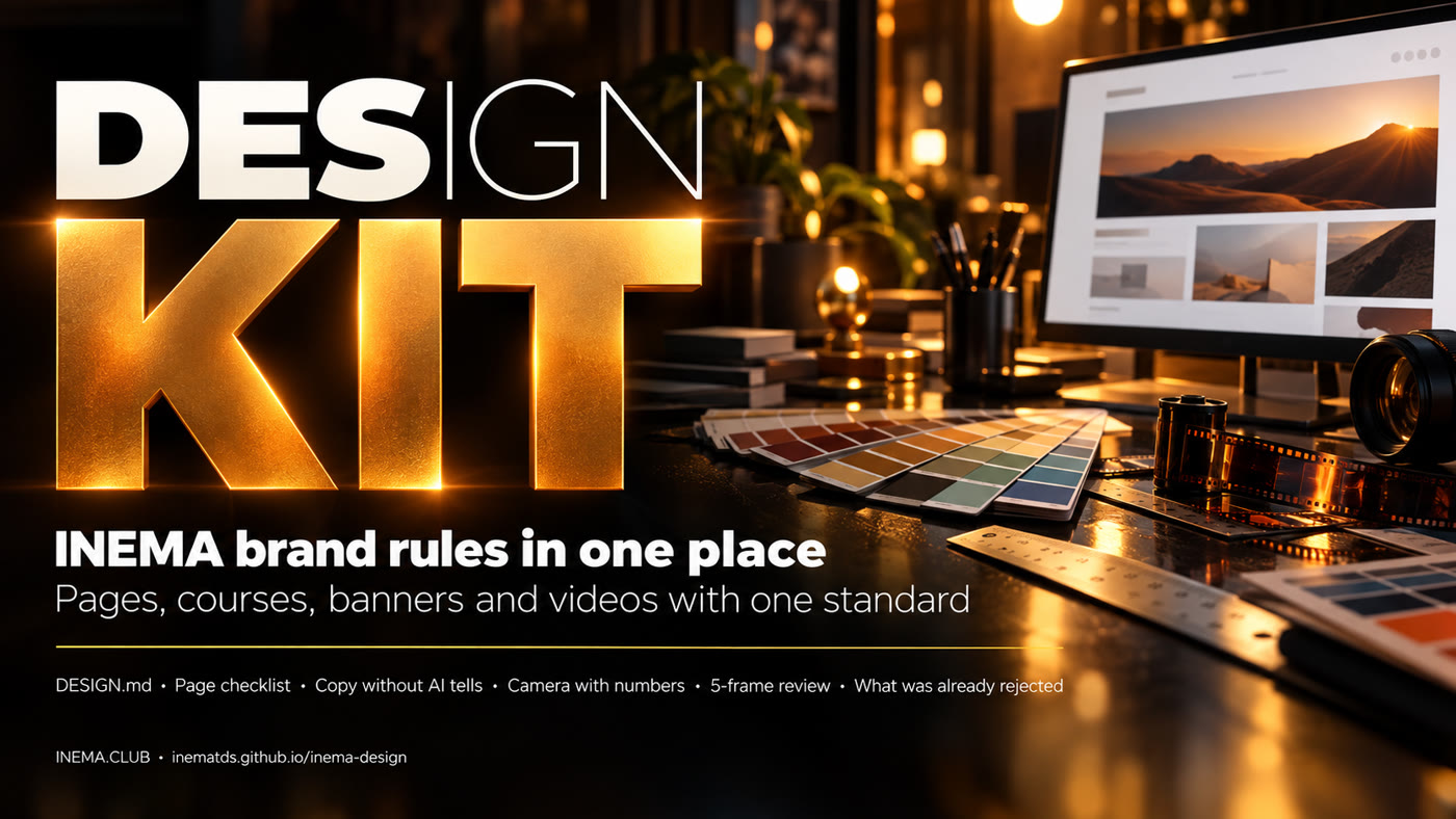 INEMA Design kit banner: the brand rules in one place