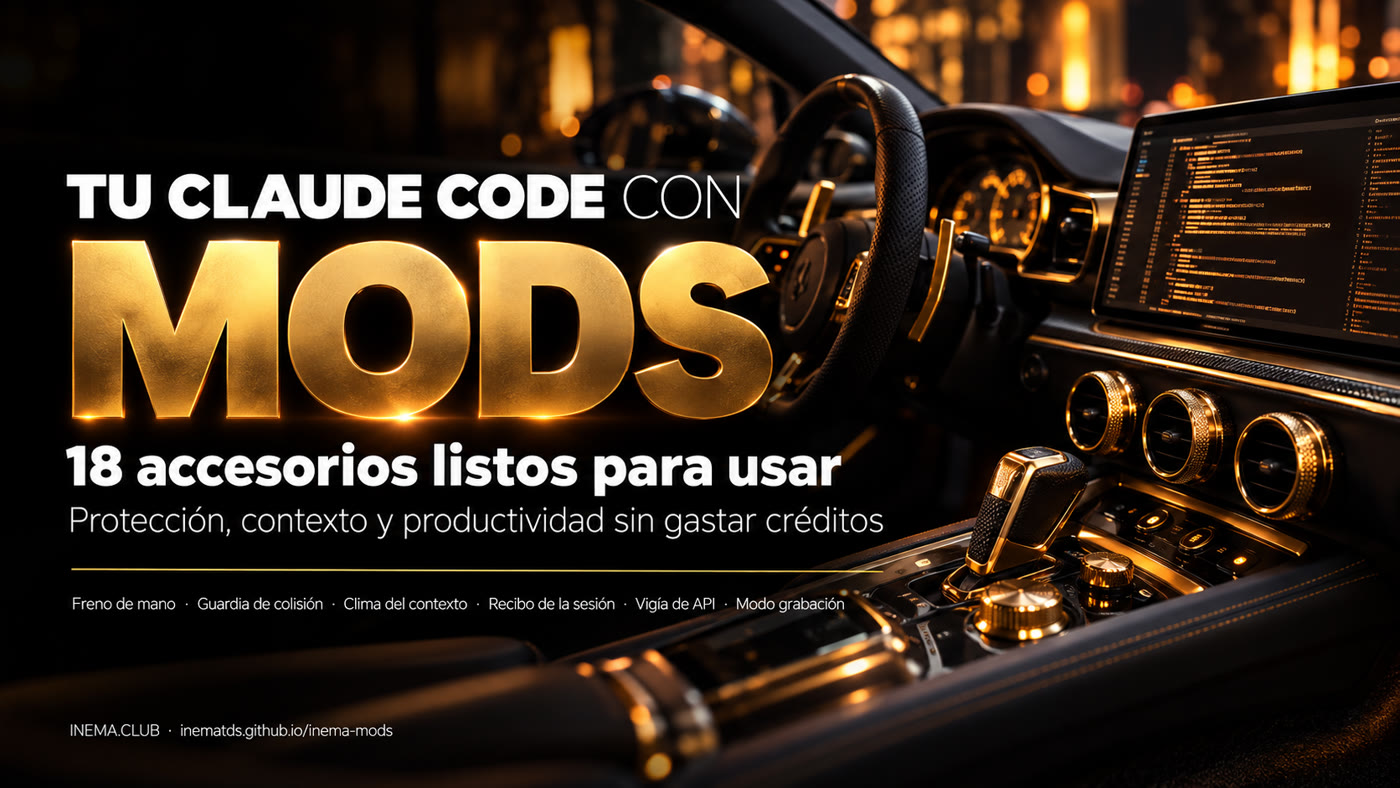 Banner: Mods de Claude Code, 18 accesorios listos para usar