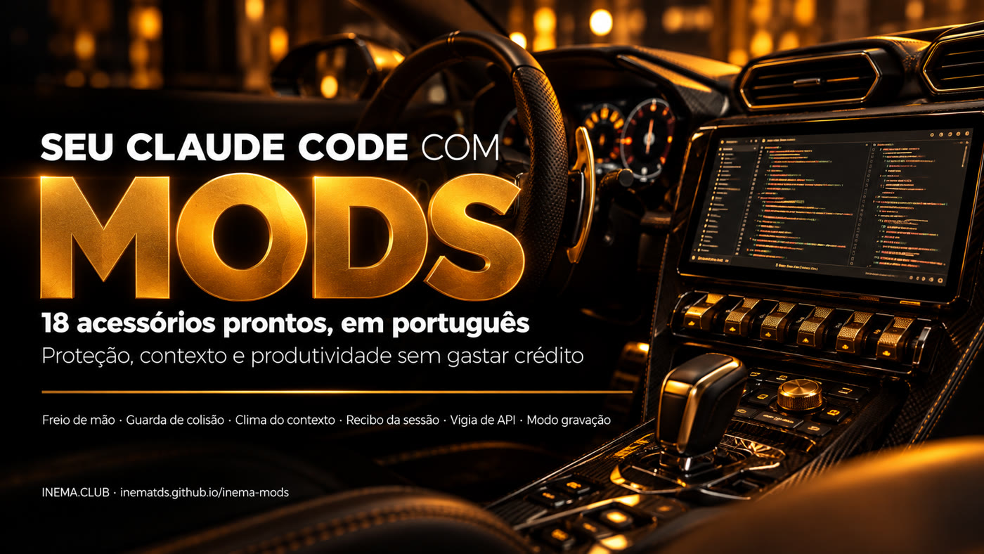 Banner: Mods do Claude Code, 18 acessórios prontos em português