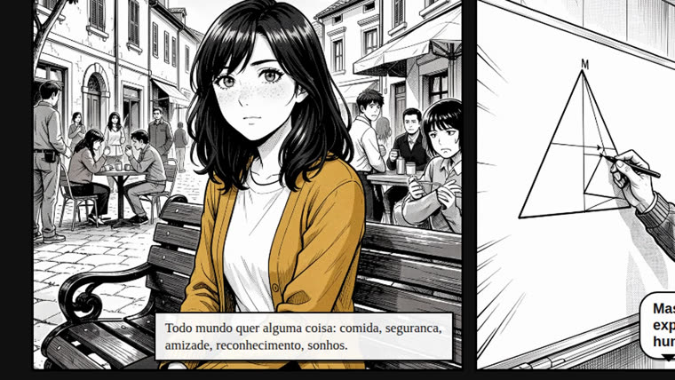 Frame do motion comic com a câmera dentro de um quadro
