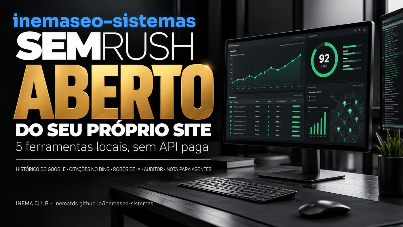 Banner: Semrush aberto do seu próprio site — 5 ferramentas locais, sem API paga