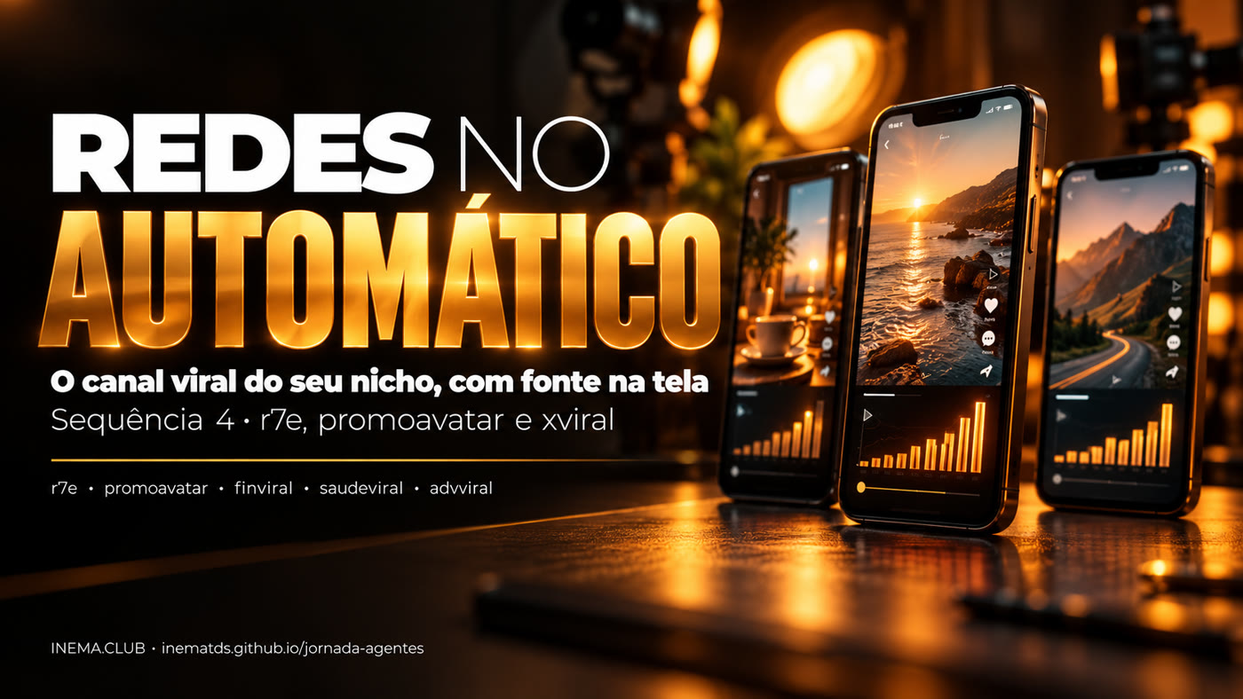 Sequência 4 — Redes no automático: r7e, promoavatar e o canal viral do seu nicho