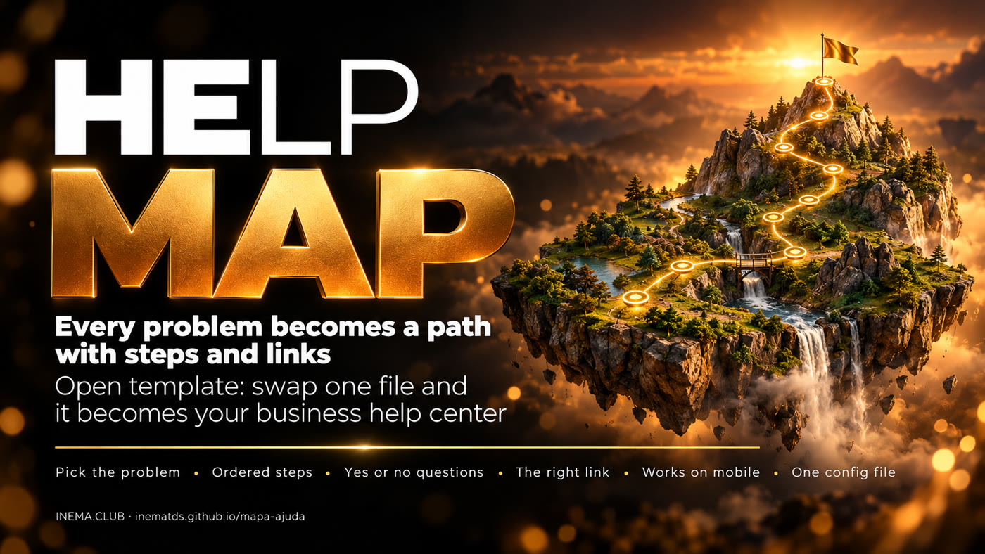 Help Map: each problem becomes a path with steps and links