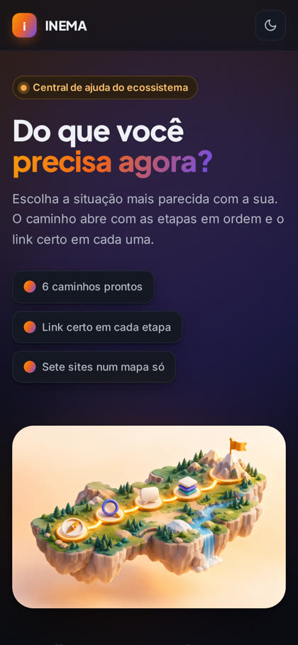 Mapa no celular, tema escuro