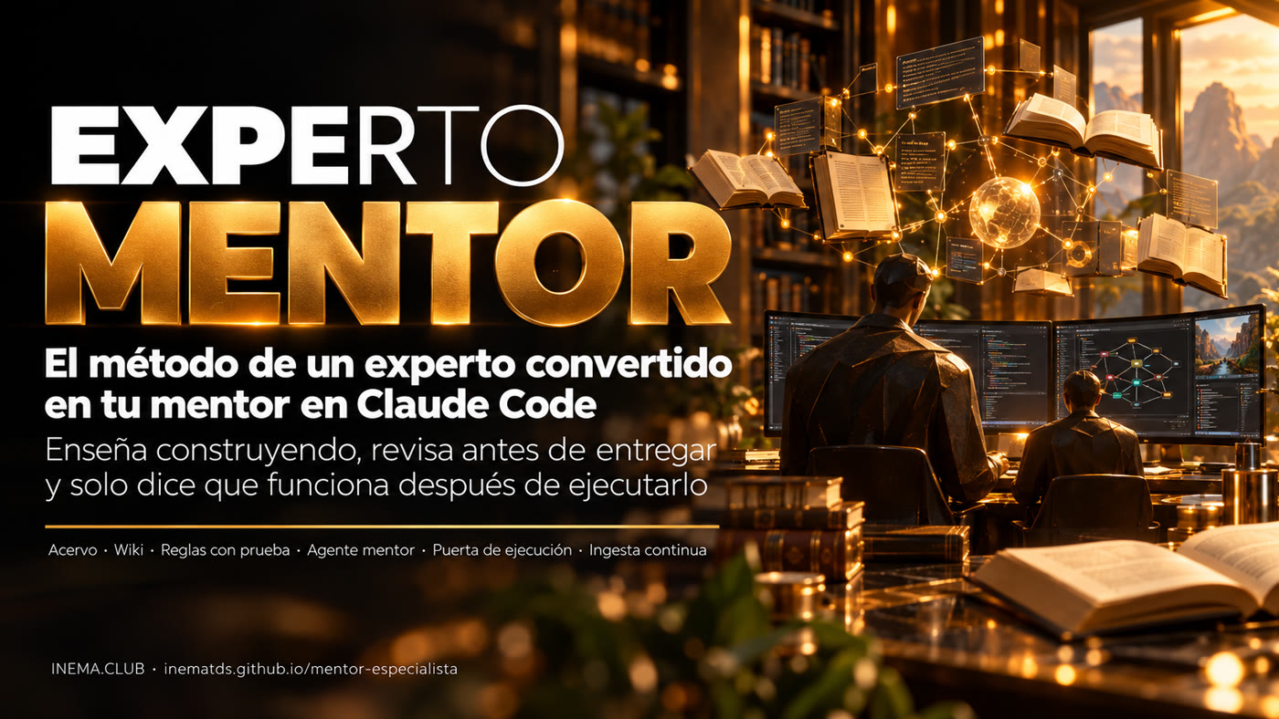 Banner de Mentor-Especialista: el método de un experto convertido en tu mentor en Claude Code