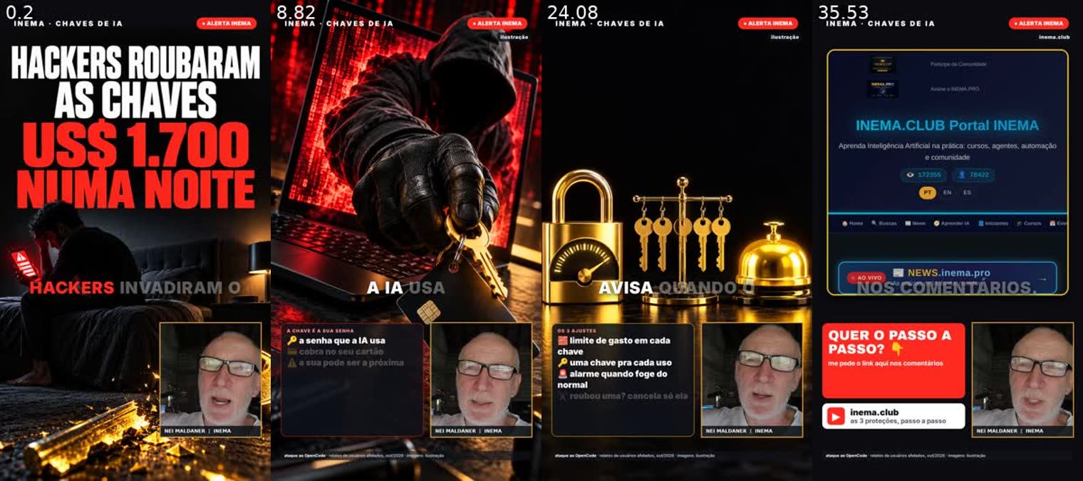 Quatro quadros do reel Hackers roubaram as chaves