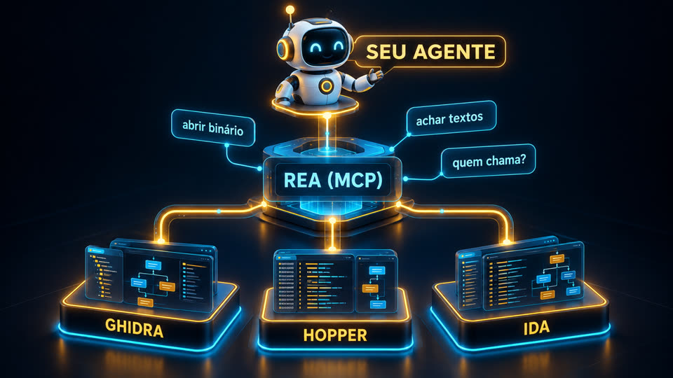 Seu agente, REA via MCP, Ghidra Hopper IDA