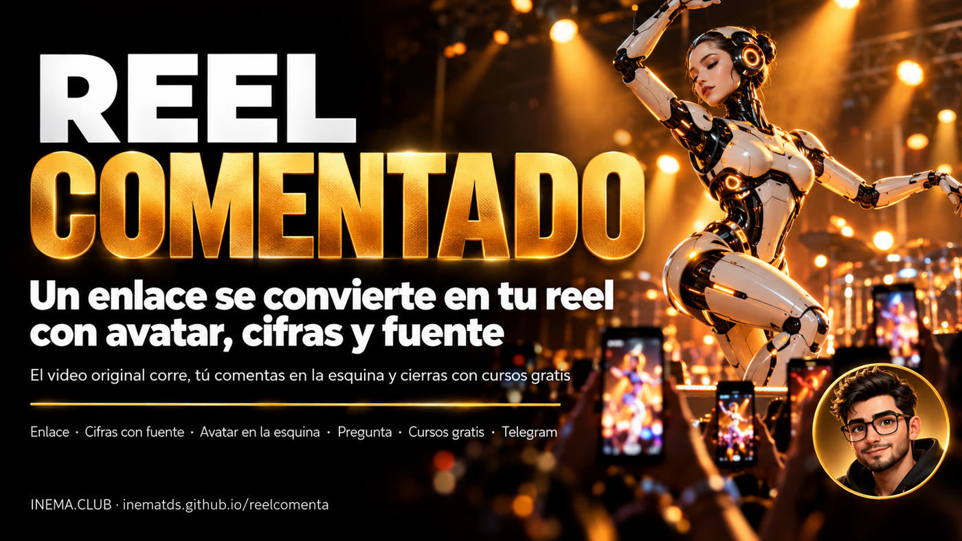 Banner de reelcomenta: el enlace de un reel se vuelve tu reel comentado