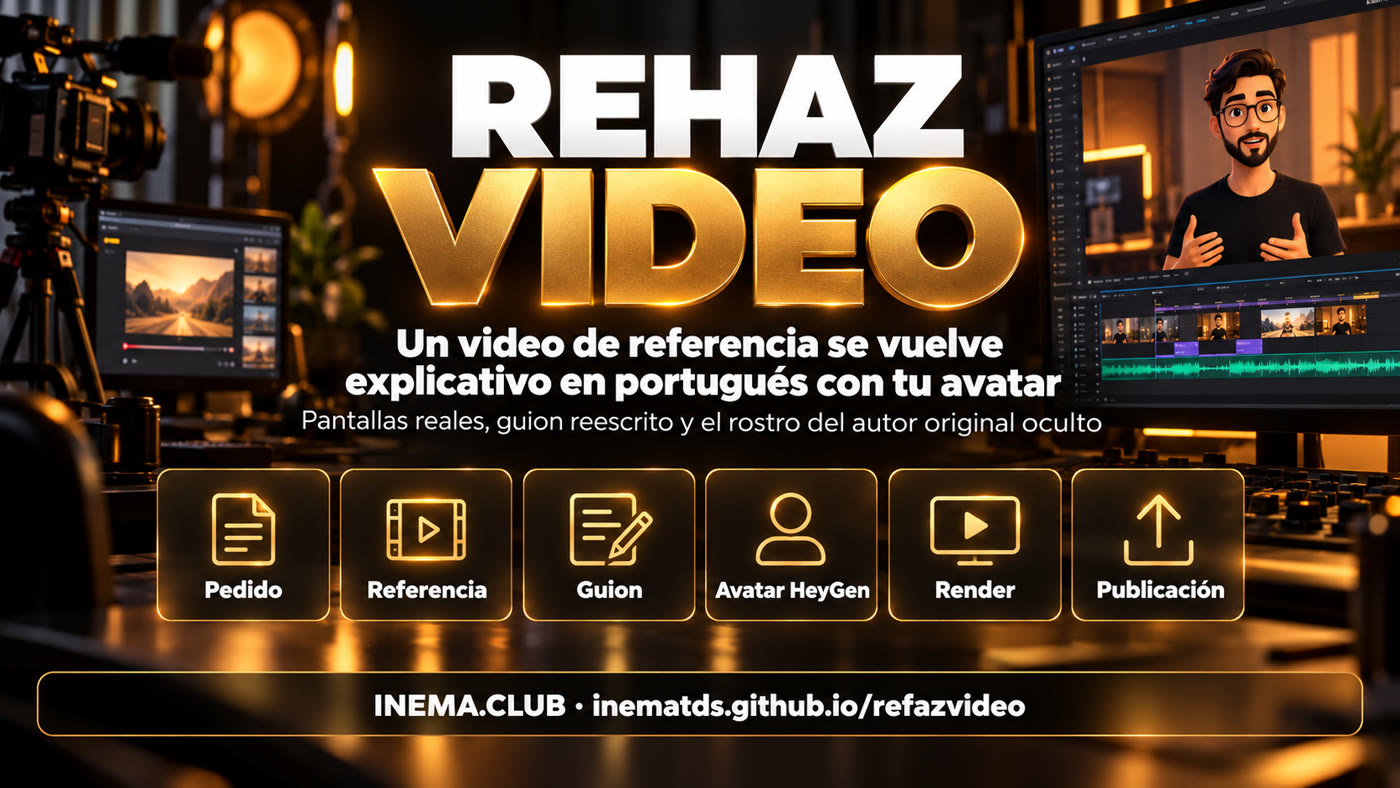 Las etapas de refazvideo: pedido, referencia, guion, avatar, render y publicación
