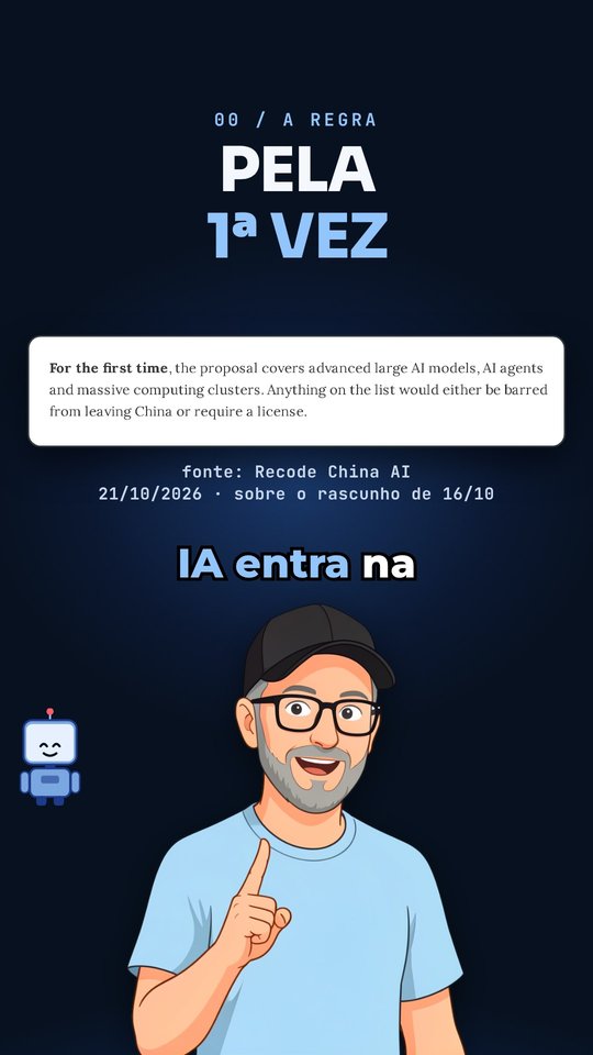 Prova: "Pela 1ª vez" e o recorte real do artigo com o trecho sobre licença de exportação, com a fonte escrita embaixo